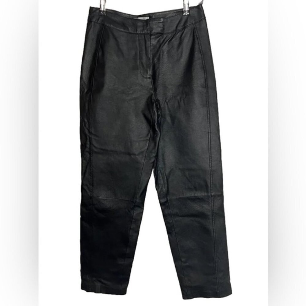 Bagatelle 100%‎ LEATHER Lined Black Straight Pants 31-2597-8 Size 4P - Picture 2 of 10
